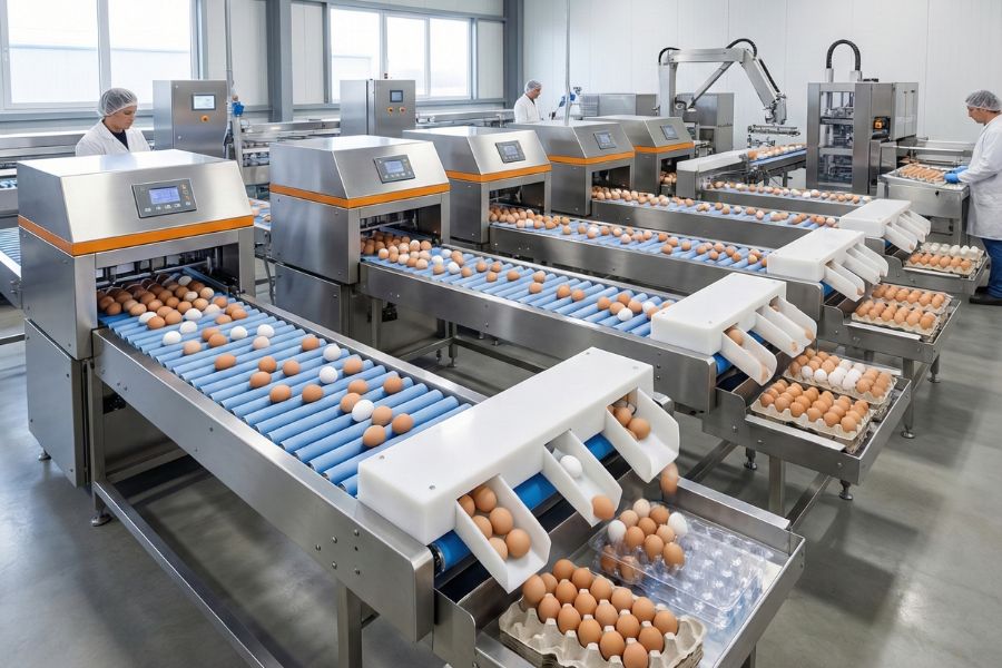 نظام فرز وتعبئة البيض